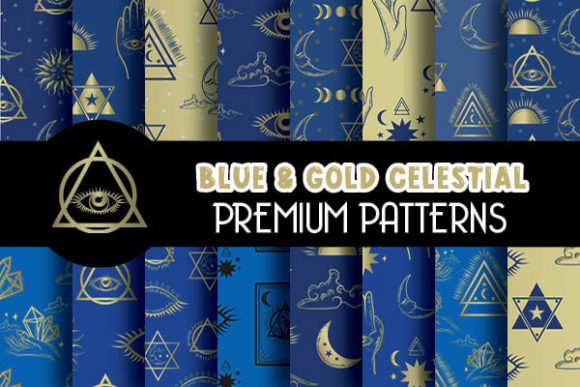 Blue Celestial Magical Digital Papers: A Creative Resource for Modern Designers
