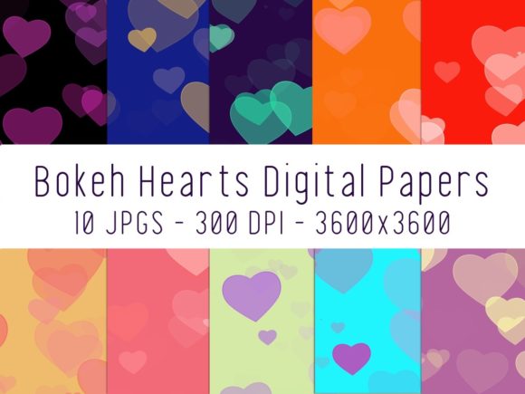 Bokeh Hearts Digital Papers: A Creative Resource for Designers and Content Creators