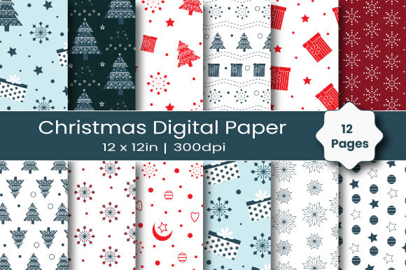 Christmas Digital Papers Pattern Pack