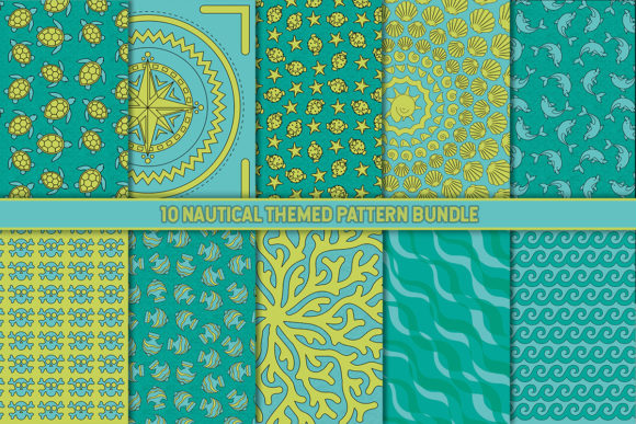 Explore the Nautical Themed Pattern Bundle for Creative Expression