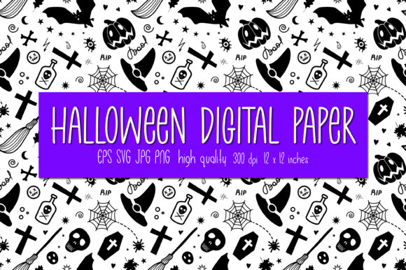 Halloween Digital Paper, Gothic Pattern: A Versatile Design Resource