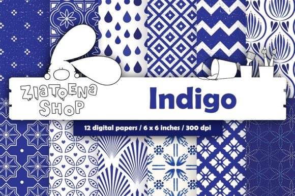 Indigo Patterned Paper Blue Paper Pack: A Versatile Resource for Creative Projects