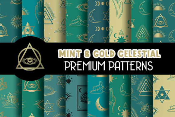Mint Celestial Magical Digital Papers: A Creative Resource for Every Project