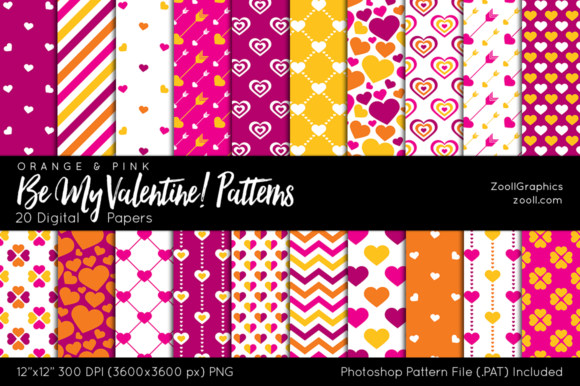 My Valentine Orange Pink Digital Papers: A Creative Solution for Your Valentine's Day Projects