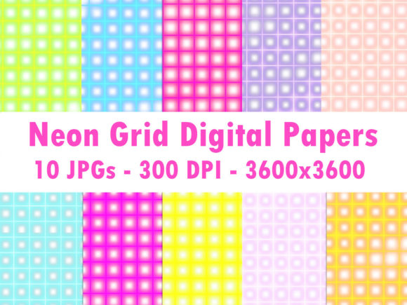 Neon Grid Digital Papers JPGs: A Strategic Tool for Creative and Professional Projects