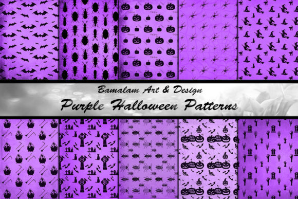 Purple Halloween Patterned Papers
