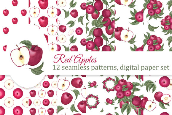 Red Apples Digital Paper Pack, Fall: A Versatile Resource for Creative Projects