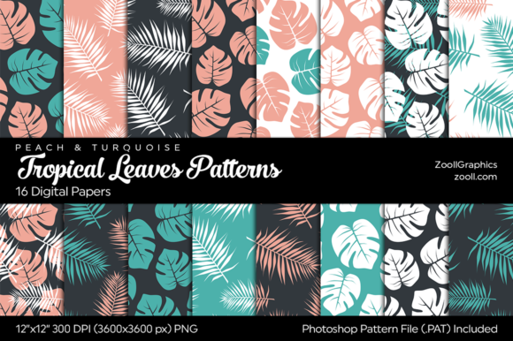 Tropical Leaves Digital Papers