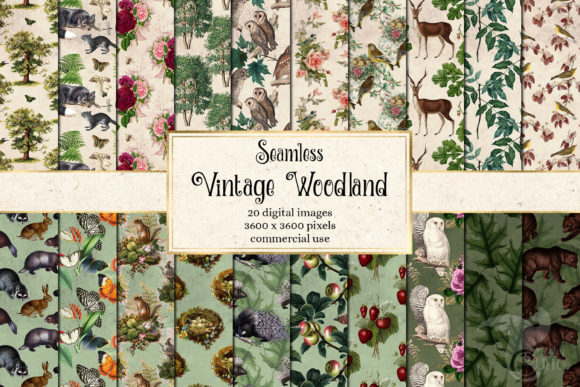 Vintage Woodland Digital Paper