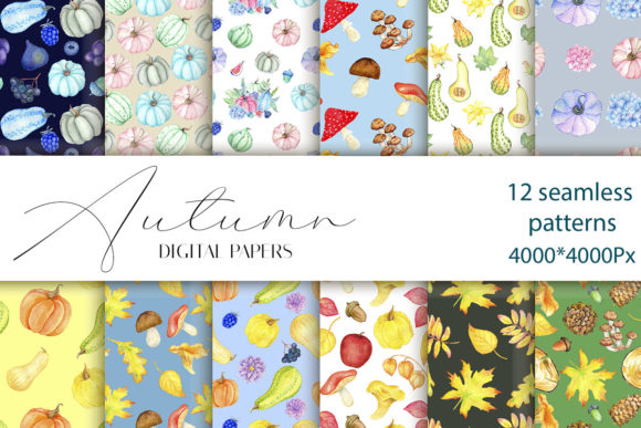Watercolor Fall Pattern: A Versatile Digital Paper Collection